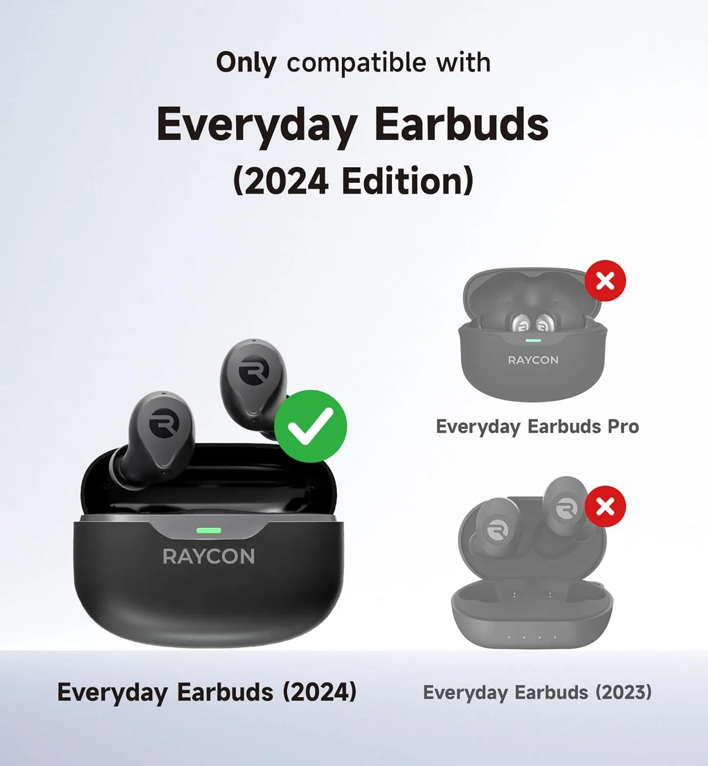 SURITCH Case for Raycon Everyday Earbuds (2024 Edition), Shockproof Magnetic Case for Raycon Bluetooth True Wireless in-Ear Buds Headphones, Protective Cover with Magnetic Lid Lock & Carabiner, Navy