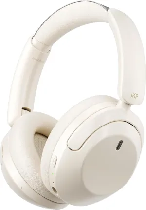 T3 Wireless Bluetooth Over-Ear Headphones, 43dB Active Noise Cancelling, HiFi Sound with 3 EQ Modes, 125H Playback, Ambient Sound Mode, USB Wired Audio, Foldable Comfortable Design (Offwhite)