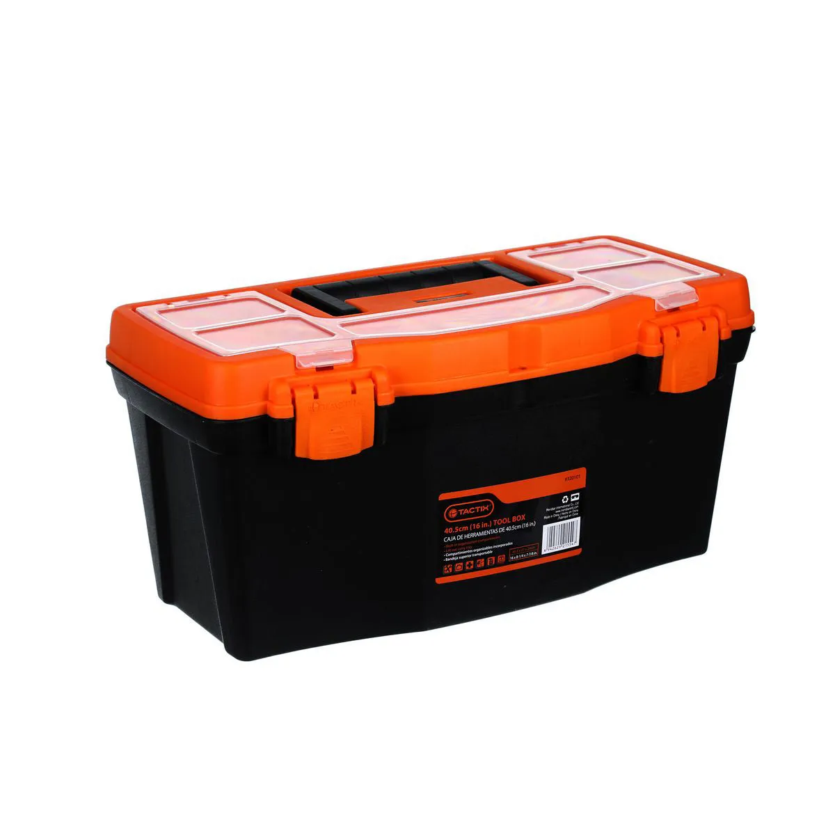 TACTIX Rectangular Plastic Storage Tool Box (40.5cm)