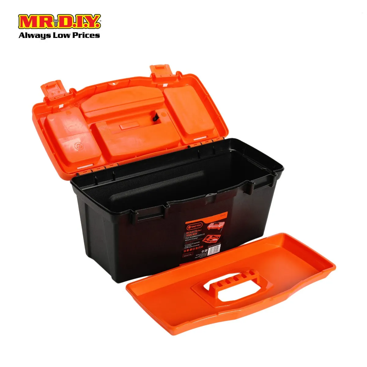 TACTIX Rectangular Plastic Storage Tool Box (40.5cm)