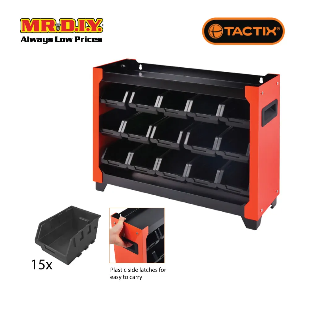TACTIX Storage Bin Cabinet (15 pieces)