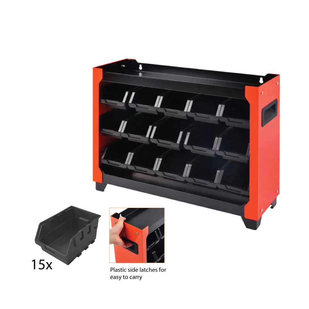 TACTIX Storage Bin Cabinet (15 pieces)