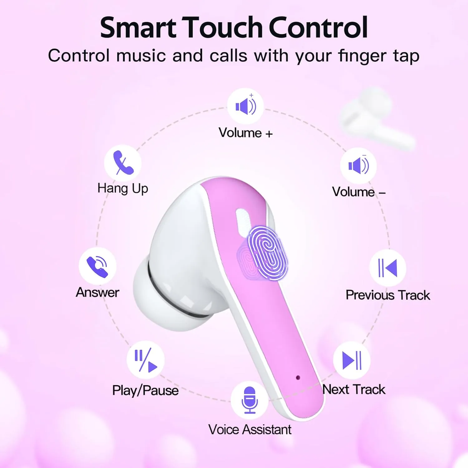 TAGRY Bluetooth Headphones True Wireless Earbuds 60H Playback LED Power Display Earphones with Wireless Charging Case IPX5 Waterproof in-Ear Ear buds with Mic for TV Smart Phone Laptop Computer Sports