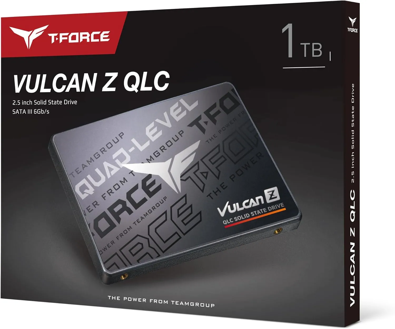 TEAMGROUP T-Force Vulcan Z 1TB SLC Cache 3D NAND QLC 2.5 Inch SATA III Internal Solid State Drive SSD (R/W Speed up to 550/470 MB/s) T253TY001T0C101