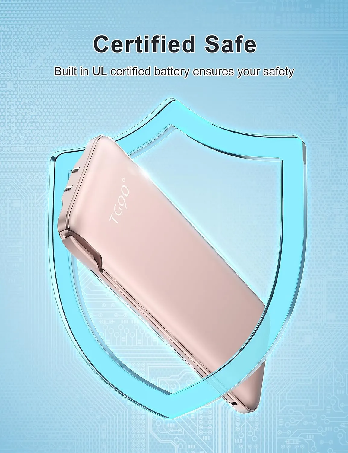 TG90 10000mah Power Bank with Built in AC Wall Plug, Ultra Slim Portable Charger with Built in Cables External Battery Backup Compatible with iPhone Android Smart Devices