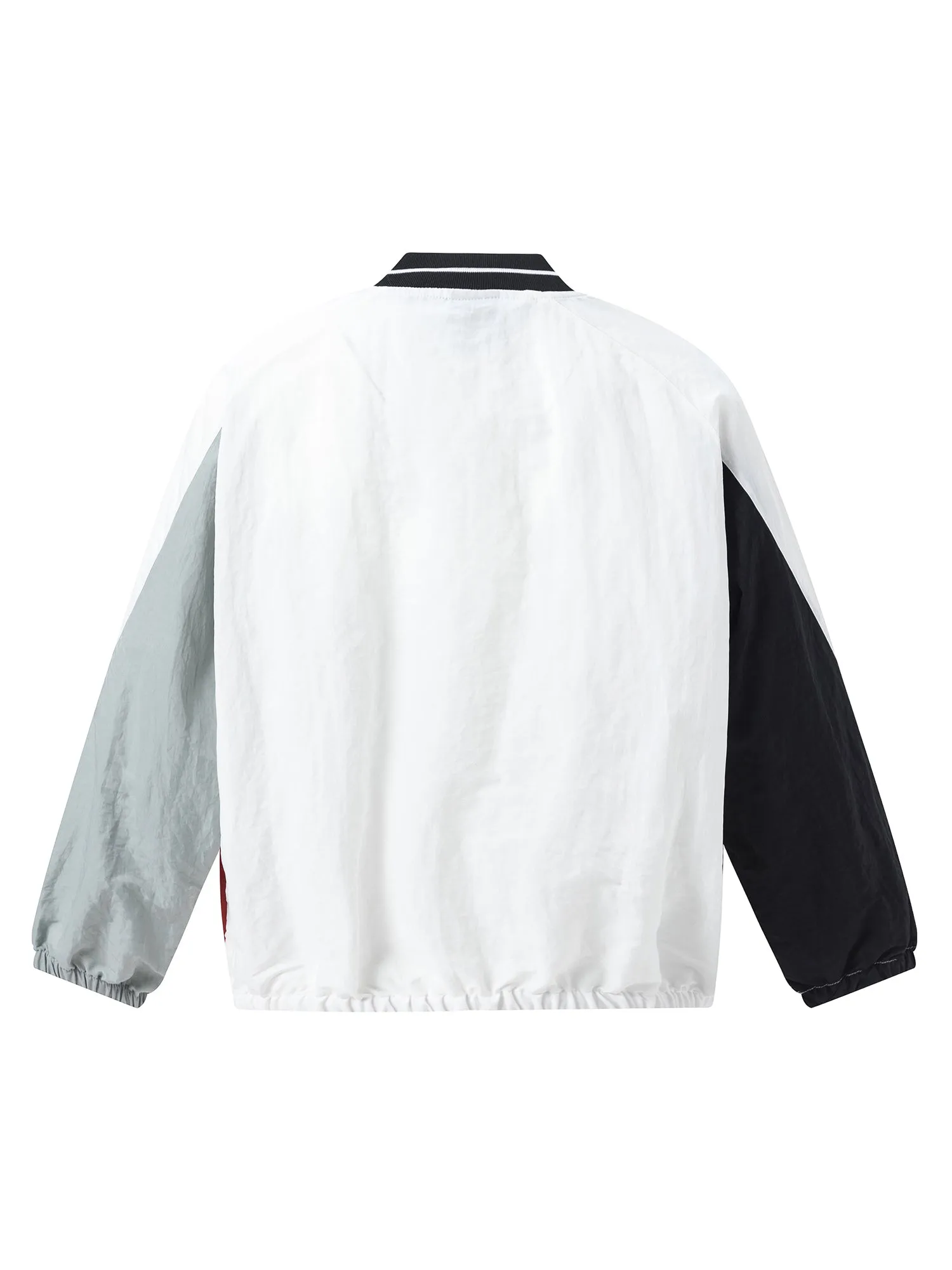 Thesupermade American Retro Patchwork Contrast Color Sweatshirt