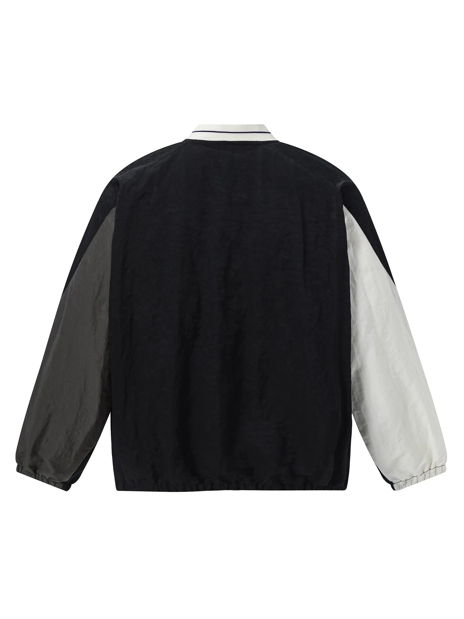 Thesupermade American Retro Patchwork Contrast Color Sweatshirt