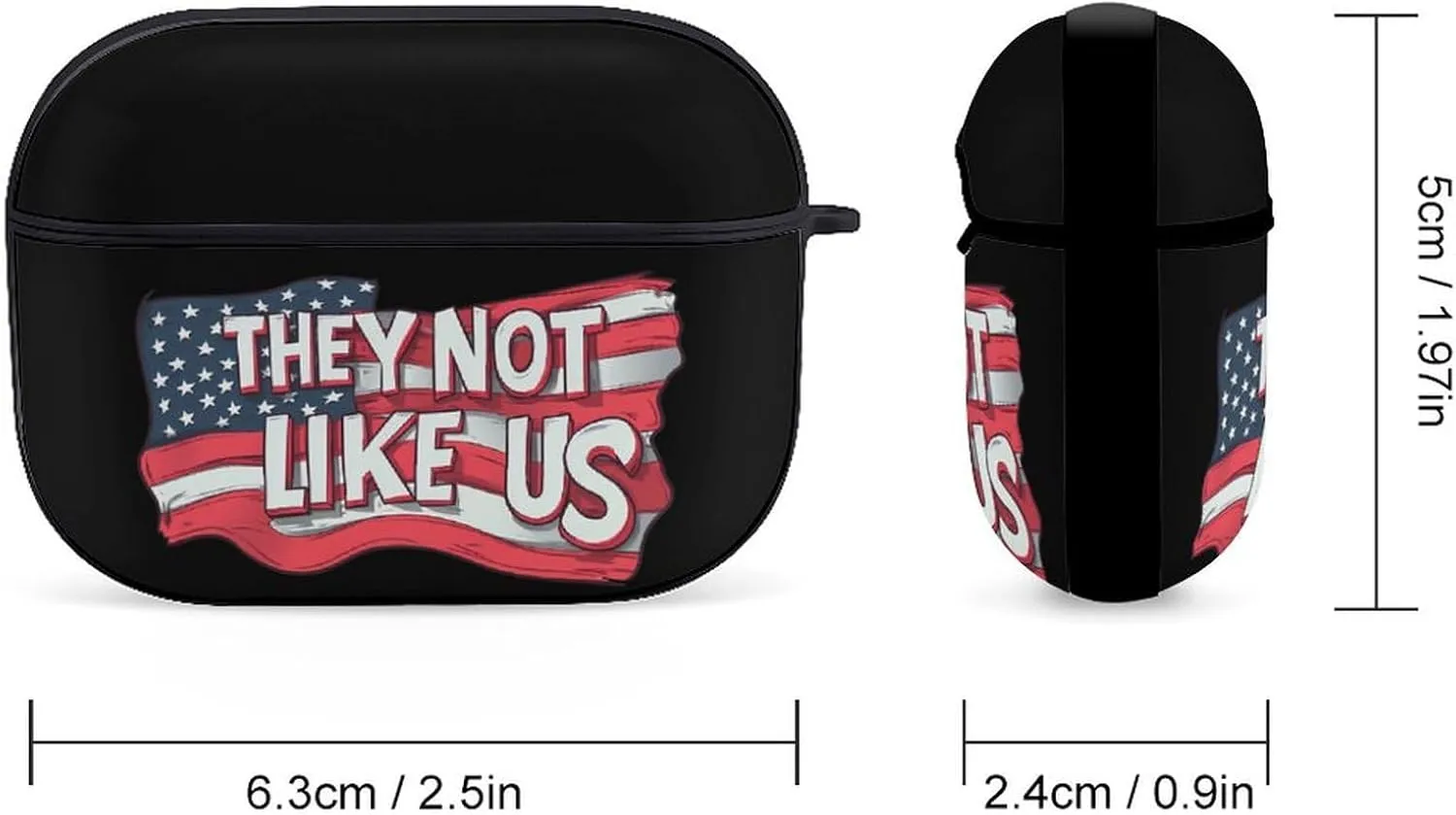 They Not Like Us Earbud Case Bluetooth Headphone Case Full Protective Case with Keychain Compatible with Airpods Pro Black-Style