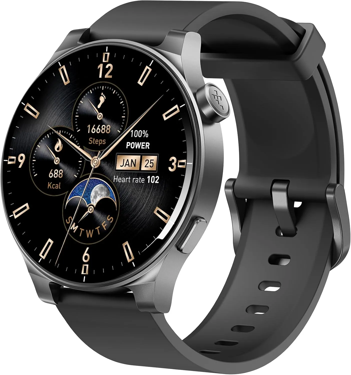 TOZO AMOLED S5 Smart Watch (Answer/Make Calls), 1.43" HD Screen for Men Women 100  Sport Modes Fitness Watchs with Sleep Monitor, IP68 Waterproof, Silicone Strap Black