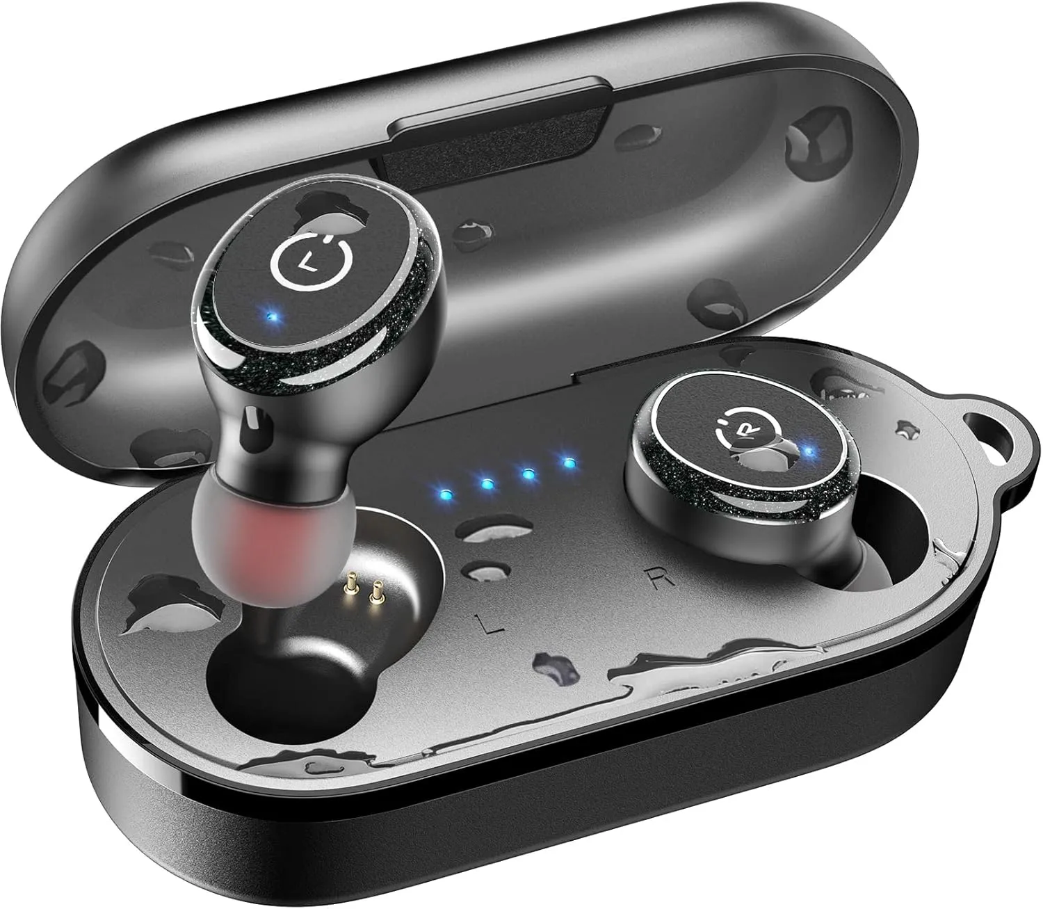 TOZO T10 Bluetooth 5.3 Wireless Earbuds with Wireless Charging Case IPX8 Waterproof Stereo Headphones in Ear Built in Mic Headset Premium Sound with Deep Bass for Sport Black (Renewed)