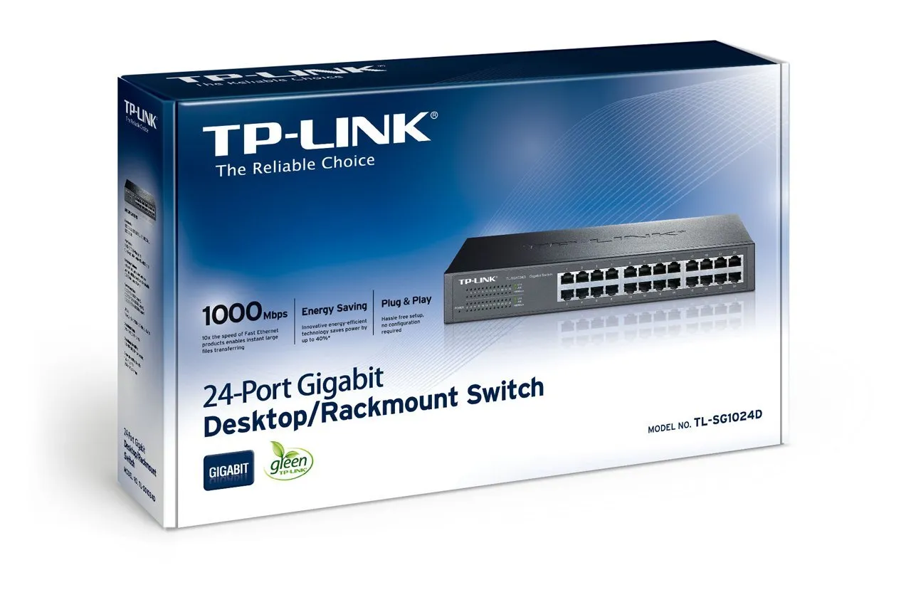 TP-Link TL-SG1024D 24-Port Gigabit Easy Smart Switch 10/100/1000Mbps(Certified Refurbished)