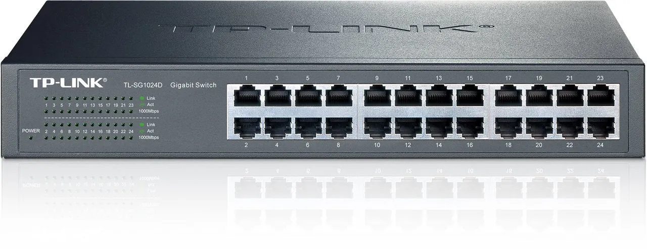TP-Link TL-SG1024D 24-Port Gigabit Easy Smart Switch 10/100/1000Mbps(Certified Refurbished)