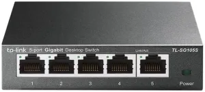 TP-Link TL-SG105S | 5 Port Gigabit Ethernet Switch | Desktop/Wall-Mount | Plug & Play | Fanless | Sturdy Metal | 3 Year Manufacturer Warranty | 802.1p/DSCP QoS & IGMP Snooping | Compact Design