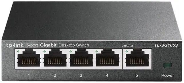 TP-Link TL-SG105S | 5 Port Gigabit Ethernet Switch | Desktop/Wall-Mount | Plug & Play | Fanless | Sturdy Metal | 3 Year Manufacturer Warranty | 802.1p/DSCP QoS & IGMP Snooping | Compact Design