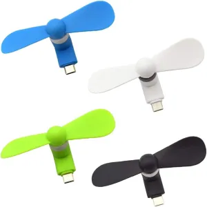 Type USB C Mini Phone Fan for Samsung Galaxy S24  S24 S23  S23 S22 S21 S20 S20  S10 S9,Note 20 9 8,A54 A35 A25 A24 A23 A15 A14 A12, for OnePlus 11 10 N20 N30 N100 [4 Pieces]