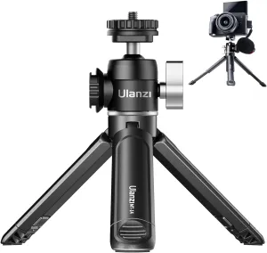 ULANZI Mini Camera Tripod with 360 Ball Head & Cold Shoe, Extendable Small Selfie Stick Tabletop Tripod Stand Handle Grip for Camera iPhone 11 Canon G7X Mark III Sony ZV-1 RX100 VII A6600 Vlogging