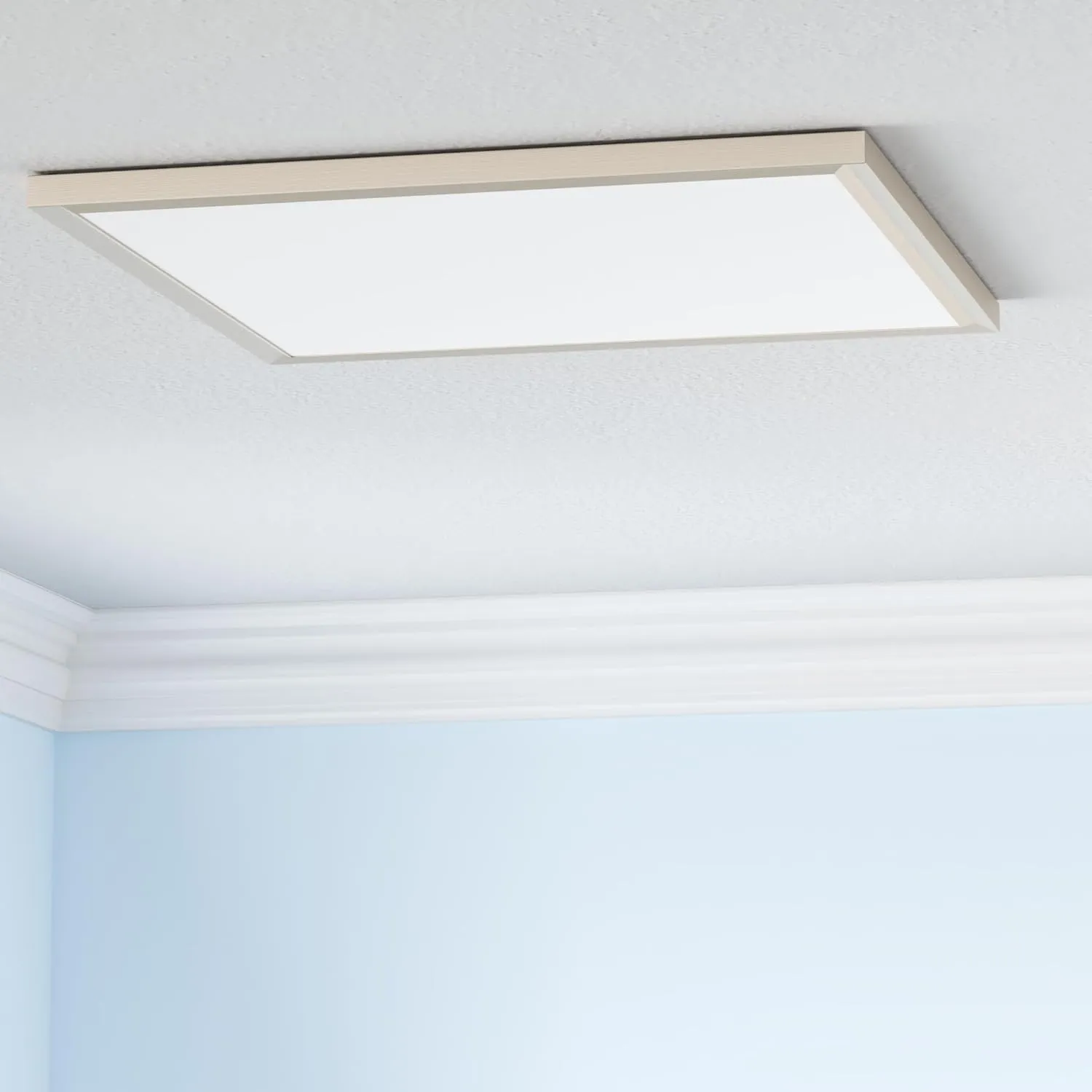 Ultralux 2x2 ft Surface Mount Ceiling Light Panel  Slim, Edge Lit, Flush Mount Flat Panel for Kitchen, Home & Office - TRIAC Dimmable, 3CCT Adjustable Color Temperature (Brushed Nickel, 1 Pack)