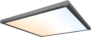 Ultralux 2x2 ft Surface Mount Ceiling Light Panel  Slim, Edge Lit, Flush Mount Flat Panel for Kitchen, Home & Office - TRIAC Dimmable, 3CCT Adjustable Color Temperature (Matte Black, 1 Pack)