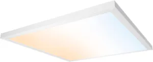 Ultralux 2x2 ft Surface Mount Ceiling Light Panel  Slim, Edge Lit, Flush Mount Flat Panel for Kitchen, Home & Office - TRIAC Dimmable, 3CCT Adjustable Color Temperature (Matte White, 1 Pack)