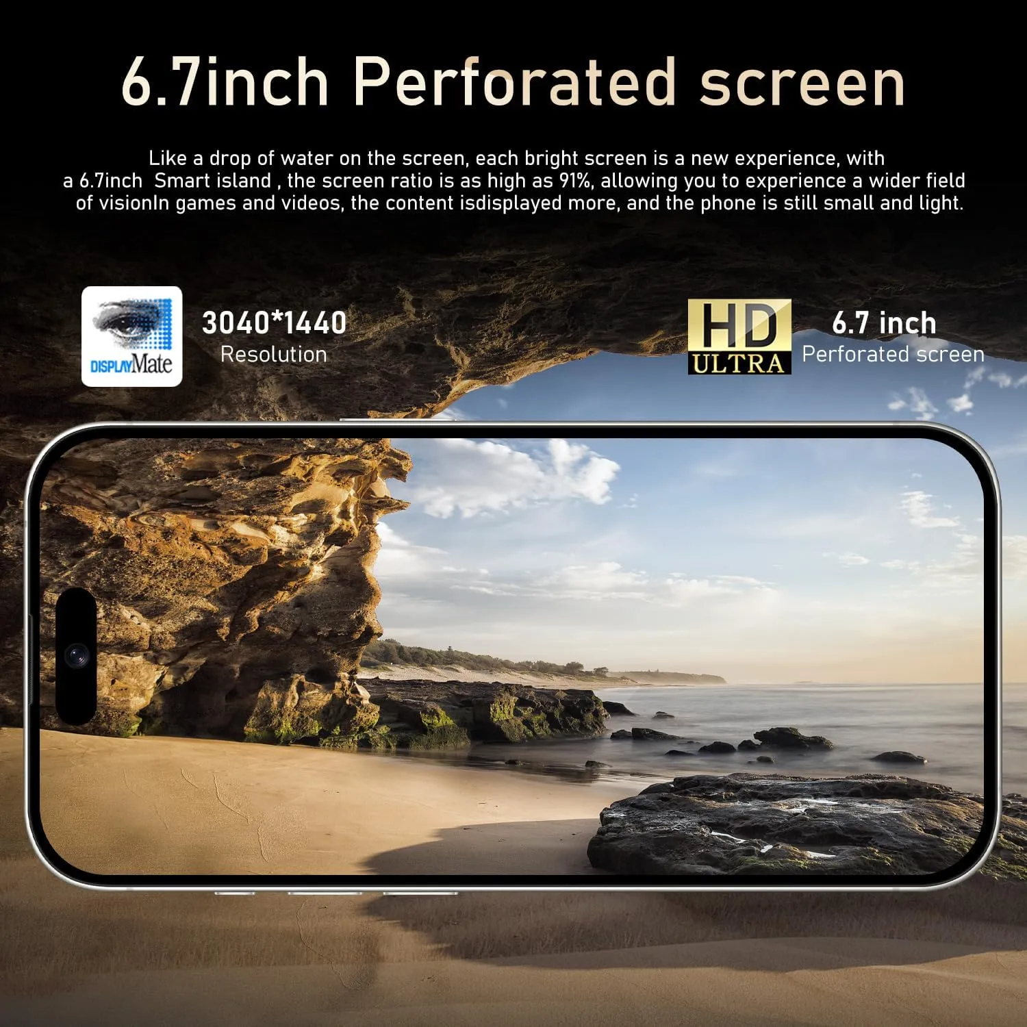 Unlocked Android Phones, A15 Smartphones, 6800mAh 8 256GB, Ultra-Slim 6.7" Screen Mobile Phones, Android 13 NFC AGPS, 48MP AI Camera 5G Dual SIM Unlocked Cell Phone (White)