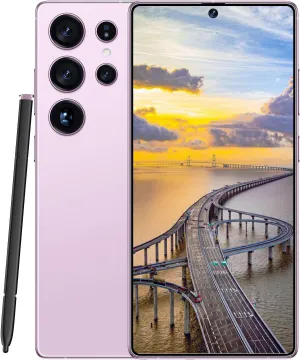 Unlocked Cell Phones C24 Ultra Smartphone Android 14 Phones 12GB 512GB/6.9" HD Screen/Dual SIM/48MP 108MP Camera/6800 mAh (Pink)