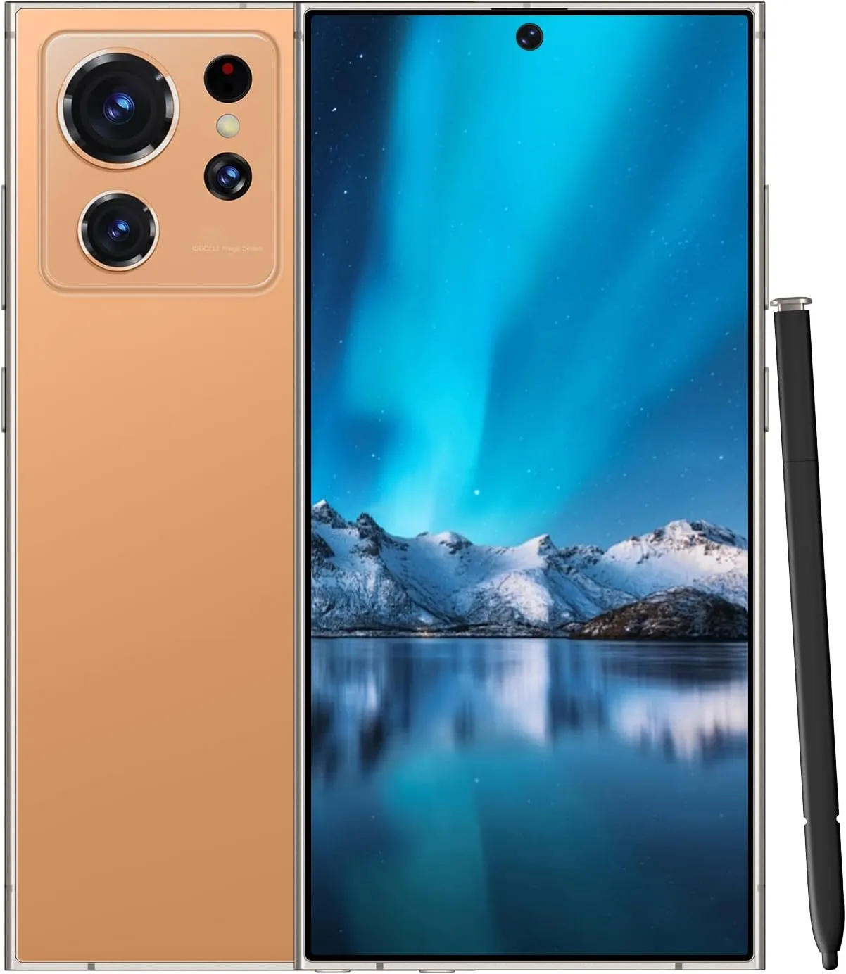 Unlocked Cell Phones Smartphone Android 13 Phones 8 256GB/6.8" HD Screen/Dual SIM/108MP 48MP Camera/6800 mAh/Built-in Pen(Sunset Oranges)