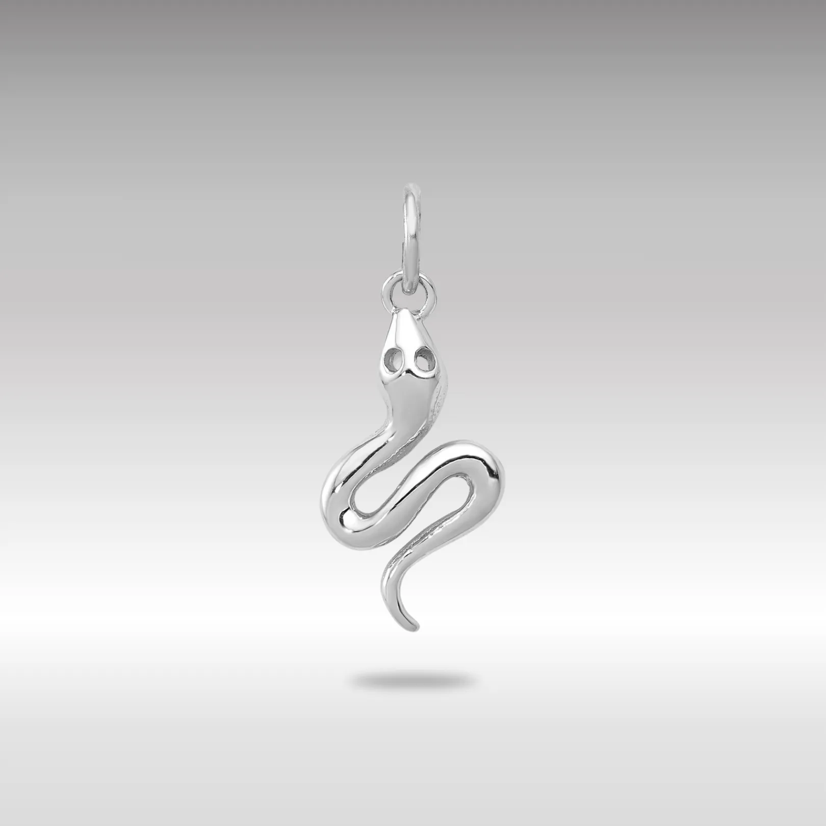 White Gold Solid Polished Serpent Charm
