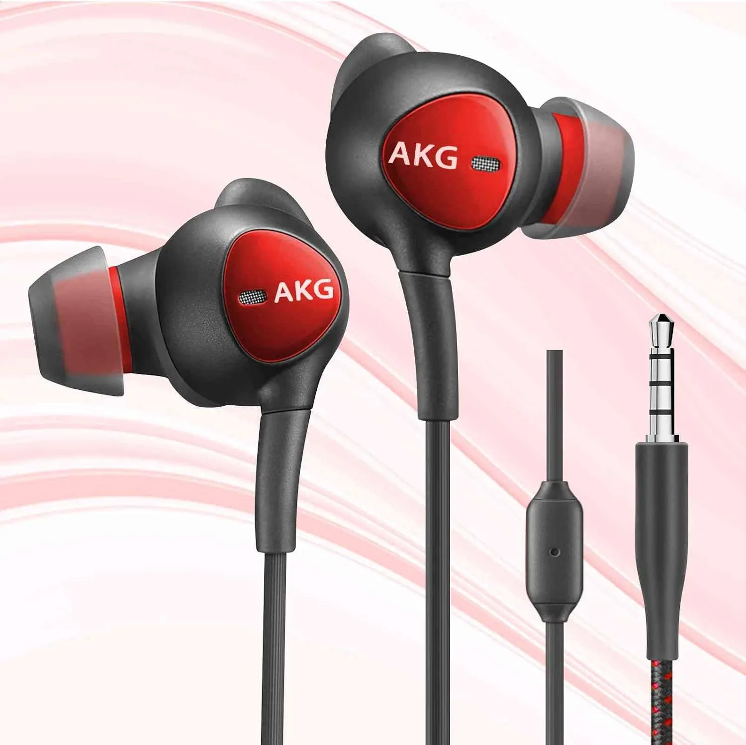 Wired 3.5MM Jack Durable Earphones Earbuds w Microphone and Volume Control, Deep Bass Clear Sound Noise Isolating in Ear Headphones, Compatible with Samsung Galaxy M23 Tuned by AKG