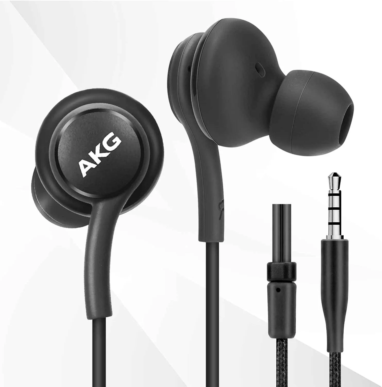 Wired 3.5MM Jack Durable Earphones Earbuds w Microphone and Volume Control, Deep Bass Clear Sound Noise Isolating in Ear Headphones, Compatible with TCL 20 R 5G Tuned by AKG