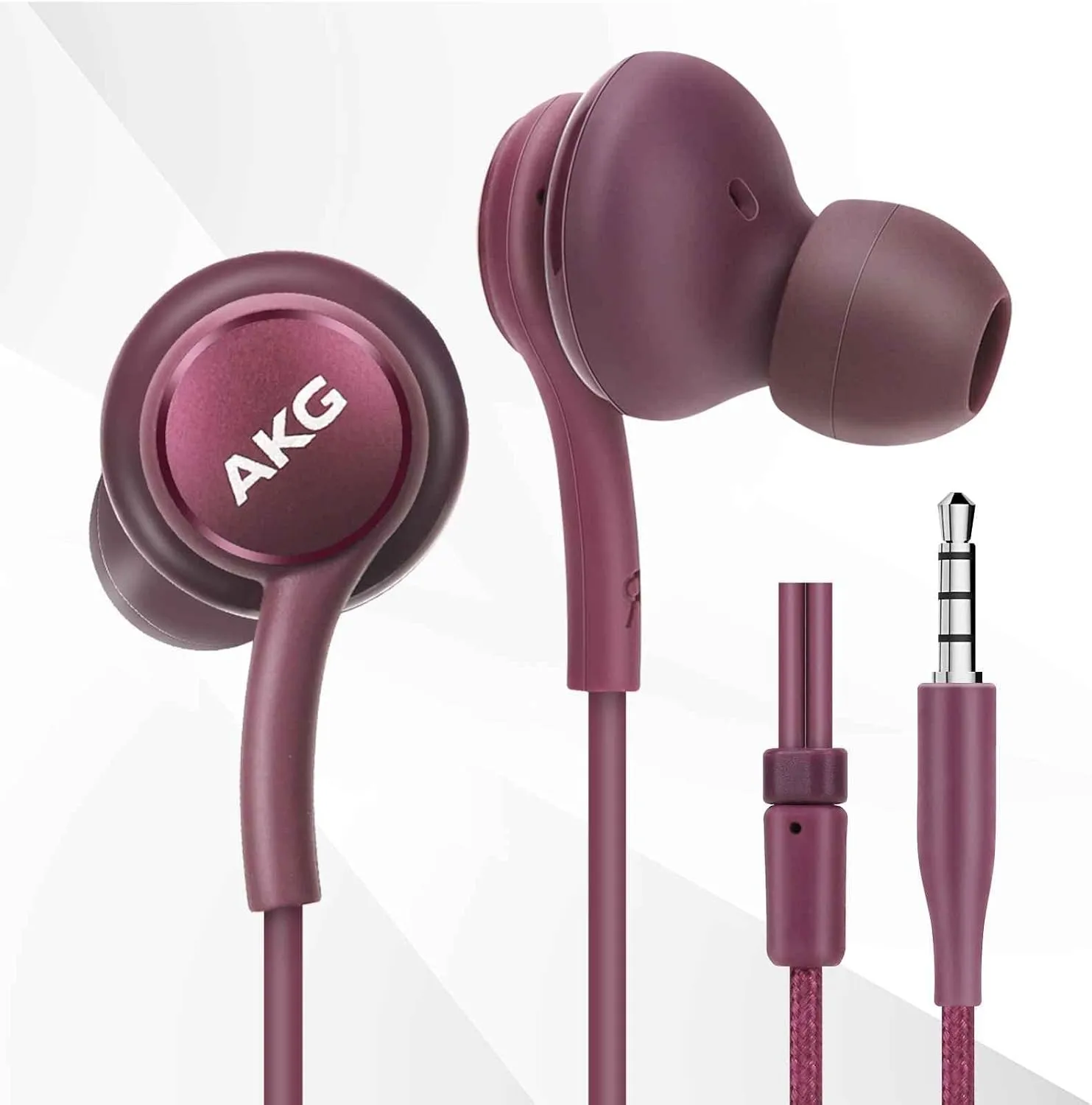 Wired 3.5MM Jack Durable Earphones Earbuds w Microphone and Volume Control, Deep Bass Clear Sound Noise Isolating in Ear Headphones, Compatible with TCL 20 R 5G Tuned by AKG
