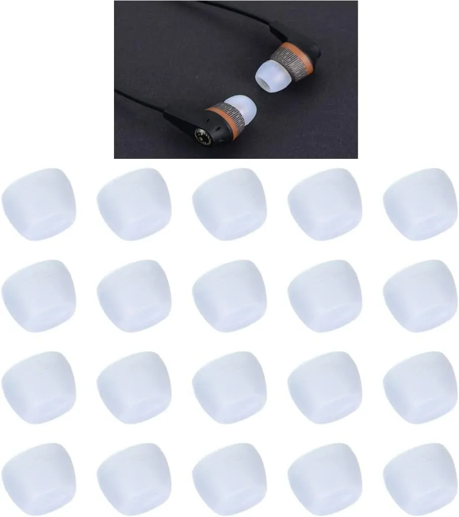 Zotech Clear Ear Tips for in-Ear Headphones, Extra Small Kids Size 10 Pairs Soft Silicone Earbuds Tips Eartips with 3.8mm Connector Hole, Fit Most in-Ear Earbuds(Inner Hole 3.8mm -4.8mm)